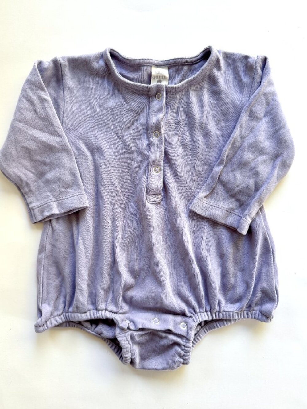 Kate Quinn Henley Bubble Romper Long Sleeve Lavender 6-12M